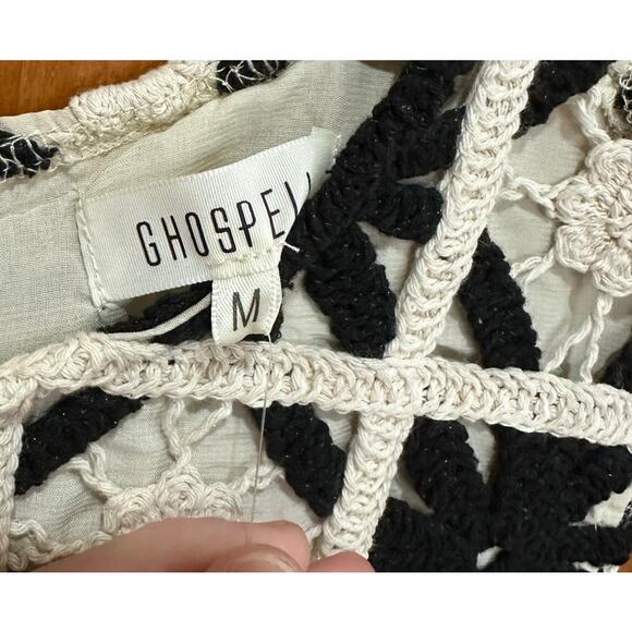 NWT - Ghospell Crochet Mini Dress - Black and Cream - Size Medium - Picture 5 of 8